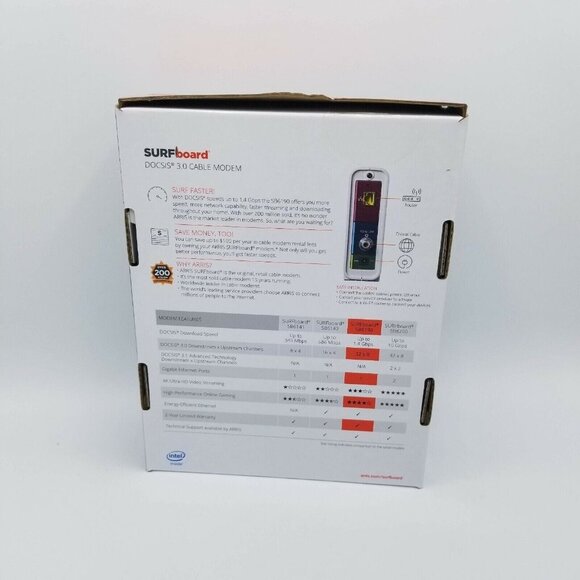 ARRIS Surfboard SB6190 DOCSIS 3.0 Cable Modem, White - 1.4 GBPs - Picture 4 of 9